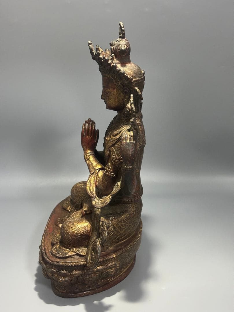 仏教古美術 純銅静座観音 四腕観音仏像文化遺産 文化財仏像伝承