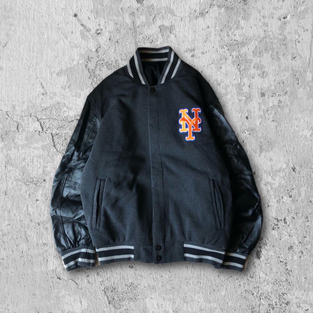 MLB】ニューヨークメッツMetsビッグロゴ刺繍リバーシブルスタジャン