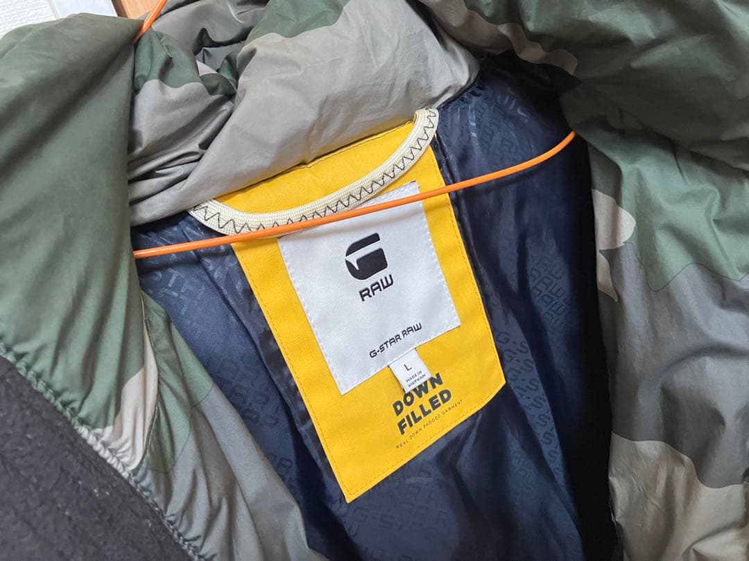 美品】G-STAR RAW 高級ダウンジャケット カモフラージュ柄 古着 L