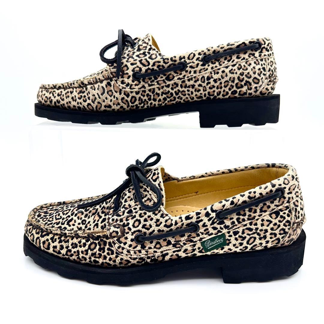 極美品】パラブーツ MALO デッキシューズ レオパード レザー UA別注
