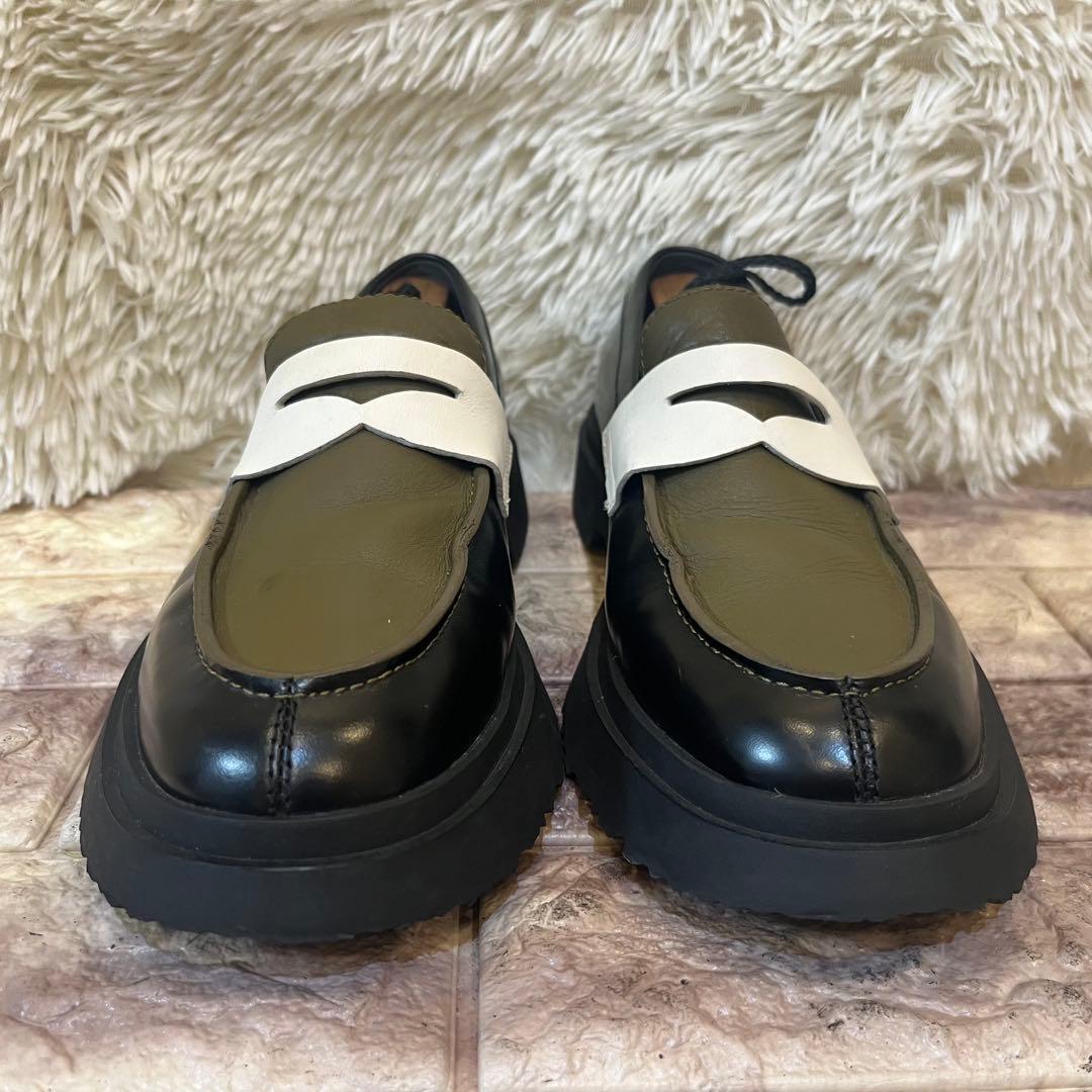 極美品 カンペール レザー ローファー ウォールデン バイカラー 25.5cm