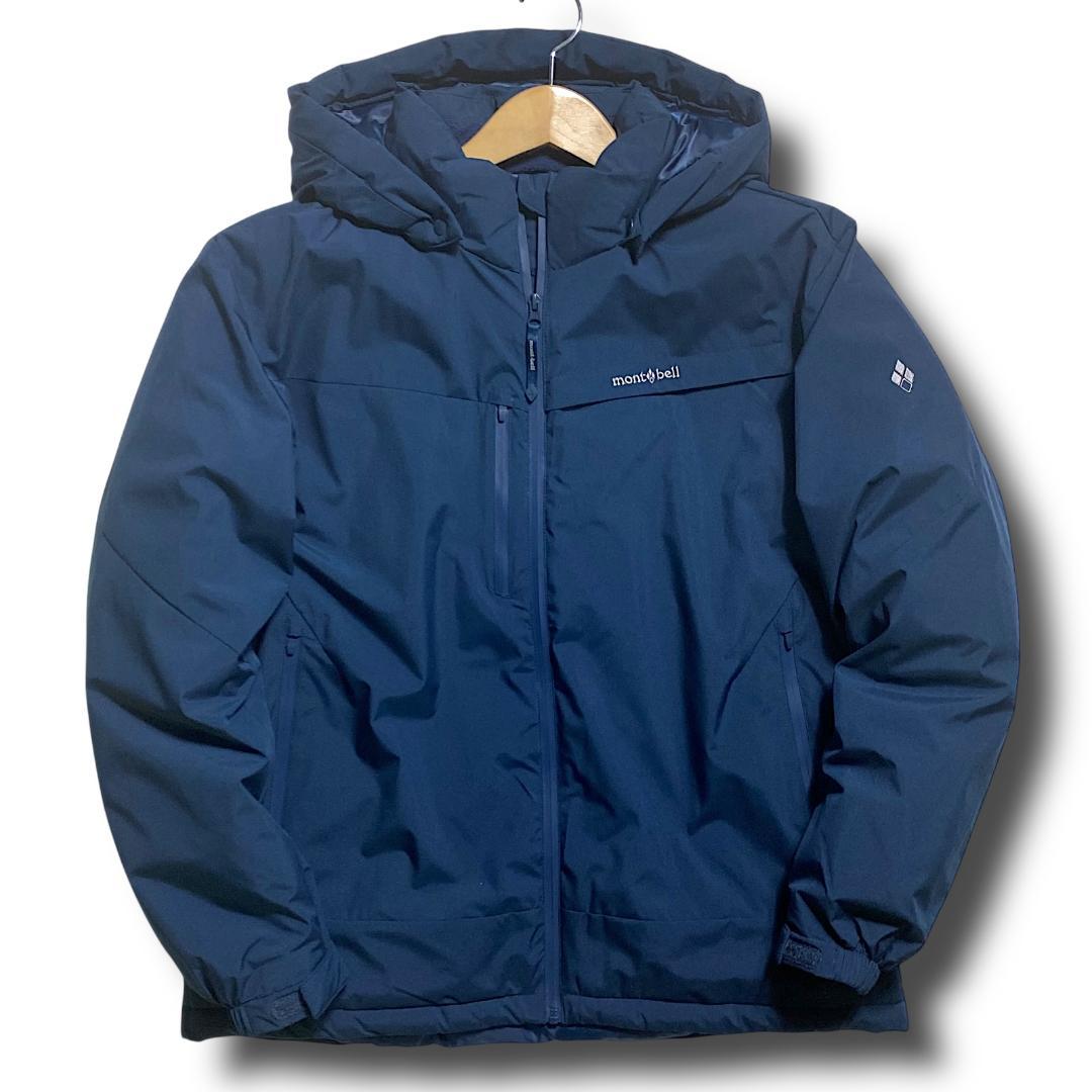 XL モンベル 高機能中綿 止水ジップ エコダウンジャケット ブルゾン 紺