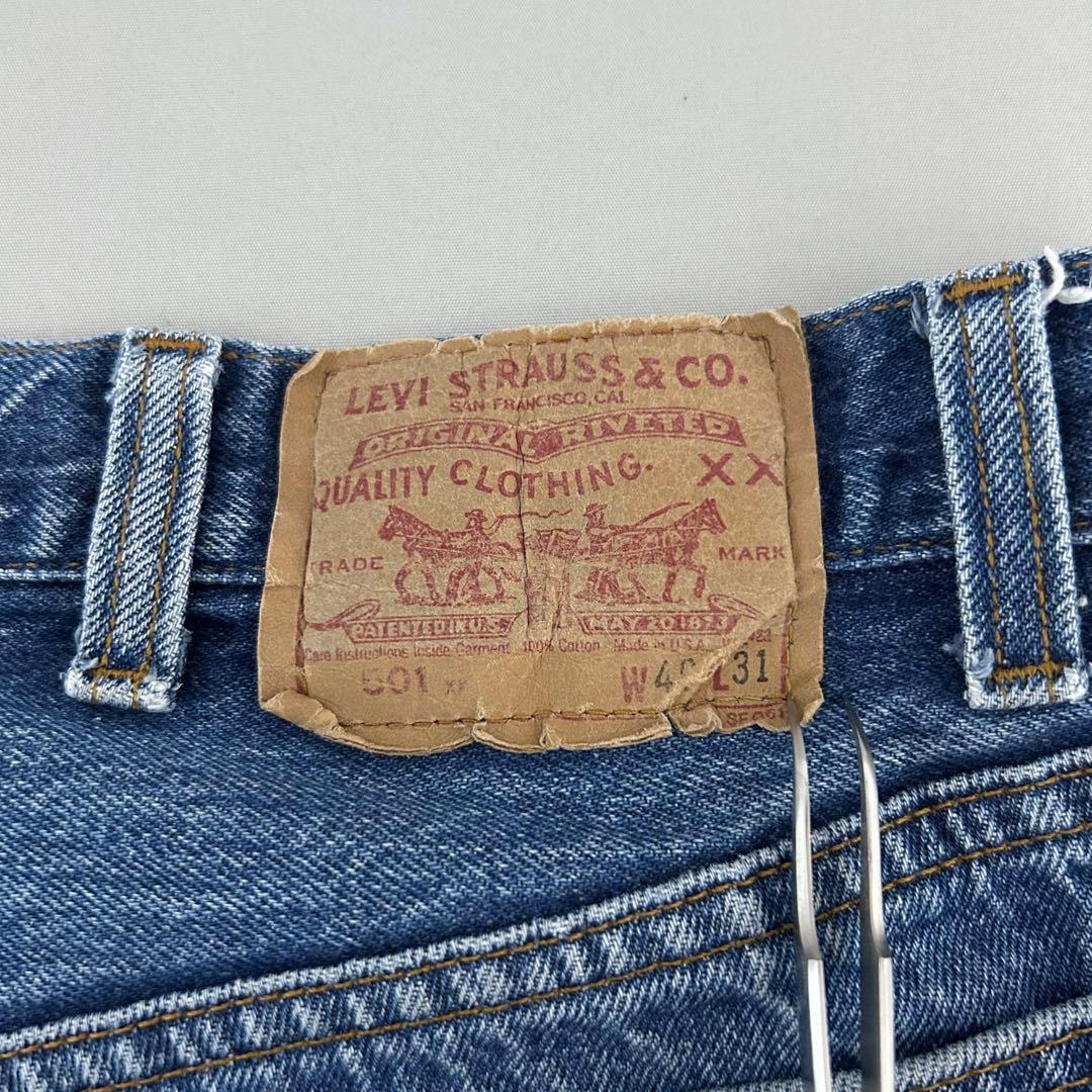 80s USA製 Levi's 501 脇割 W40 要リペア ナイロンフット - メルカリ