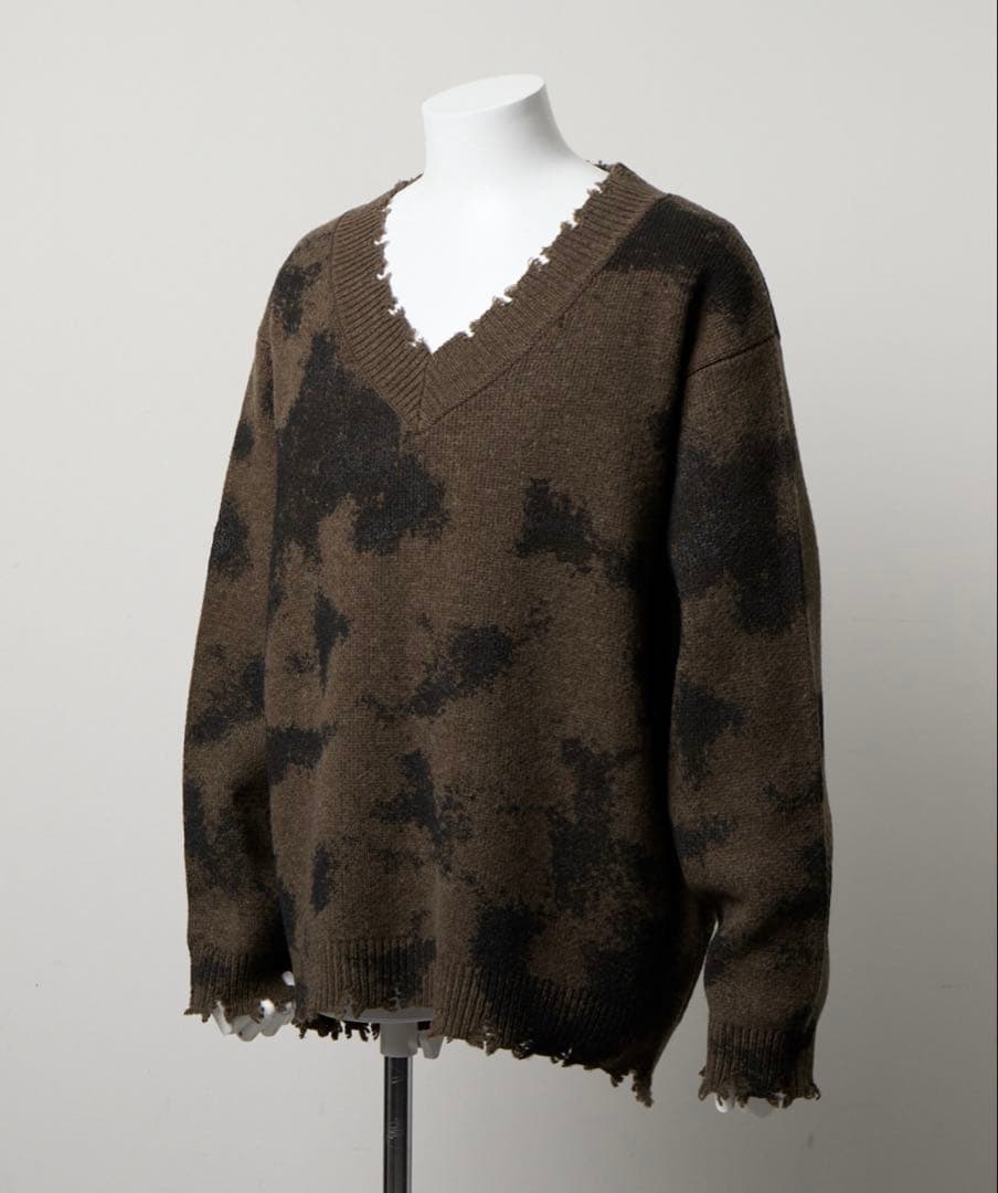 GRANCY スプレーダメージVネックウールニット M - メルカリ