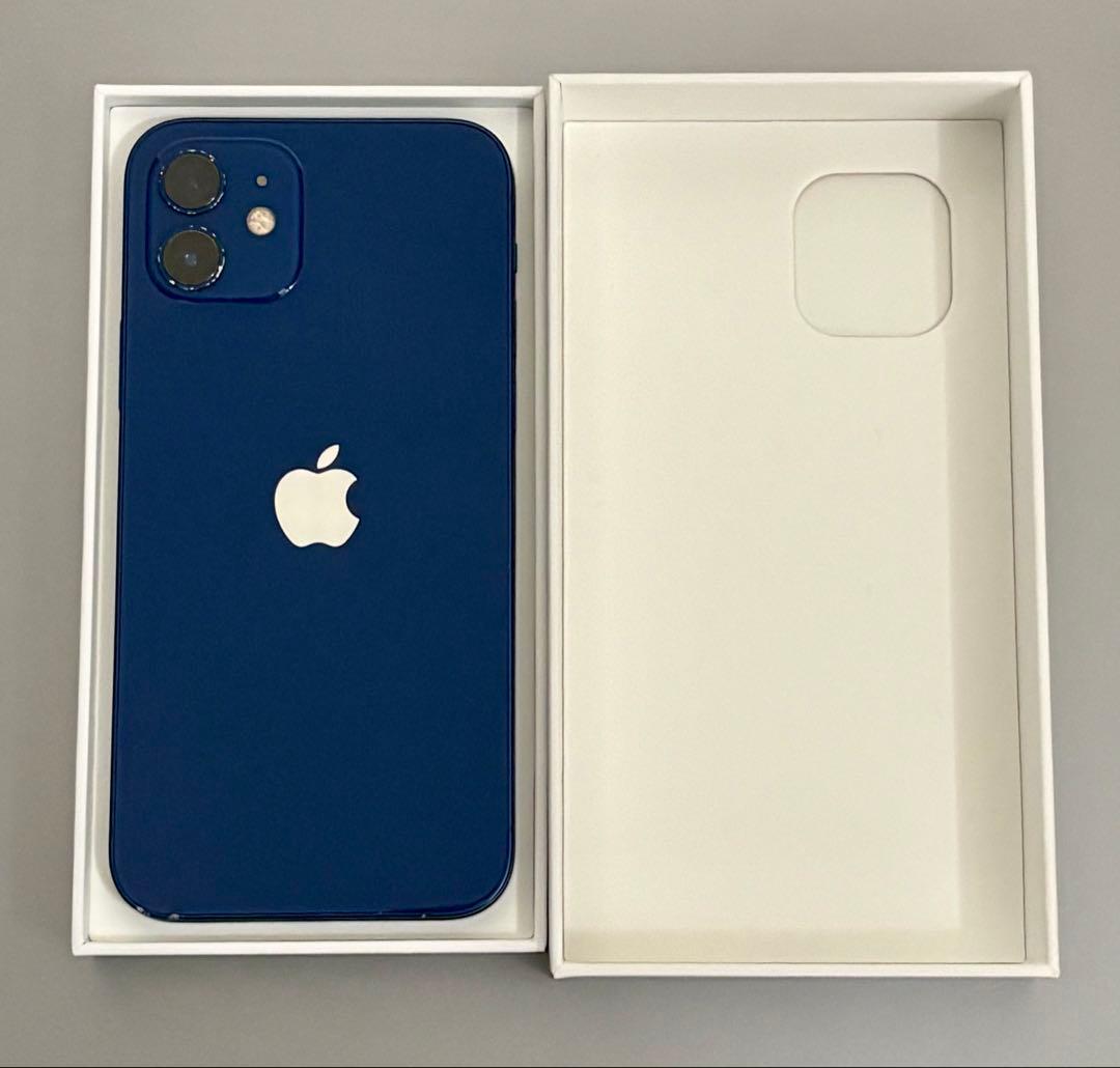 iPhone12/ブルー /128GB/77%/SIMフリー /箱有/Apple