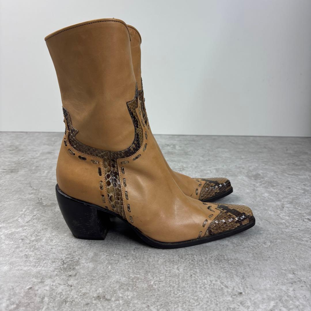 サルトル SARTORE レザー ウエスタンブーツ イタリア製 蛇柄 37