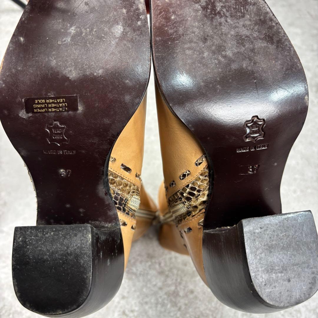 サルトル SARTORE レザー ウエスタンブーツ イタリア製 蛇柄 37