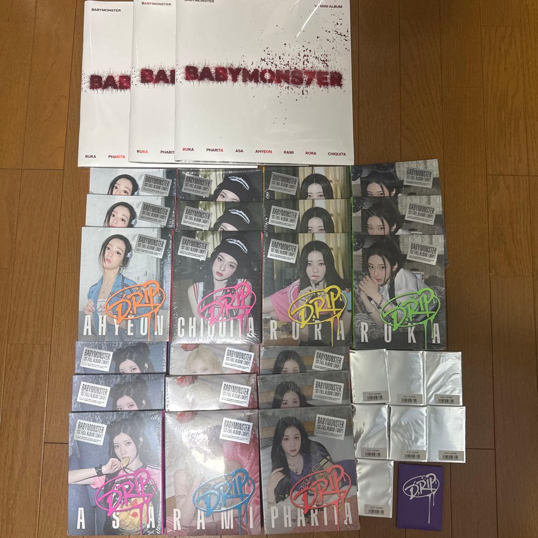 BABYMONSTER 7ER DRIP アルバム 特典付き BABYMONSTER DRIP Album YG TAG 7 Ver SET/7 QR Card+7 Photo Book+28