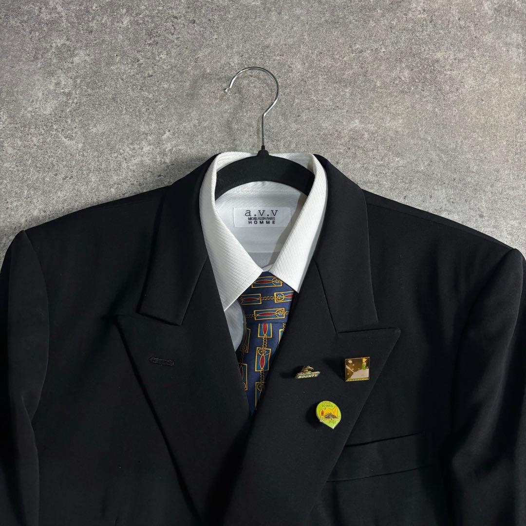 vintage】セットアップ ダブル ブラック 極上ウール ディオール