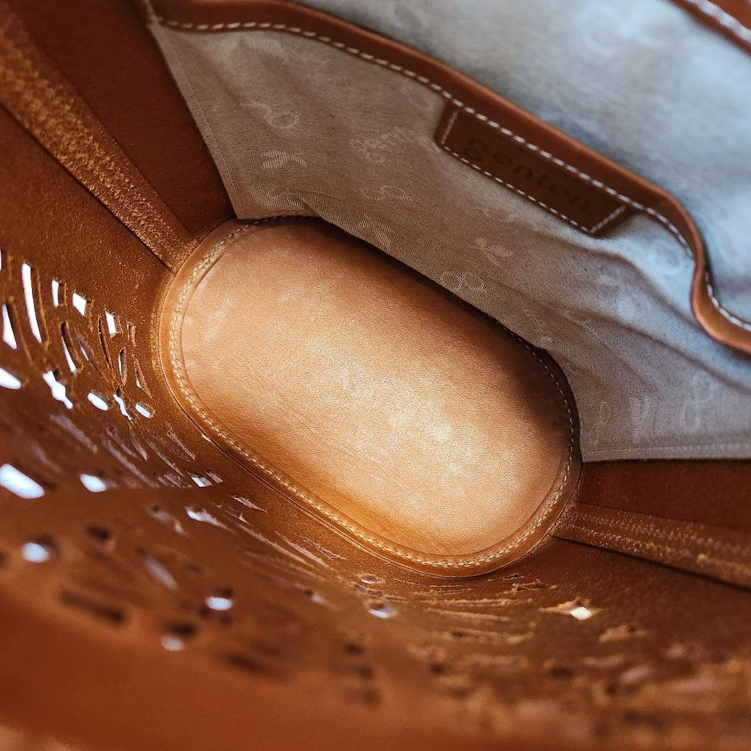 《美品》genten ゲンテン マルチカットワーク ショルダーバッグ 2way