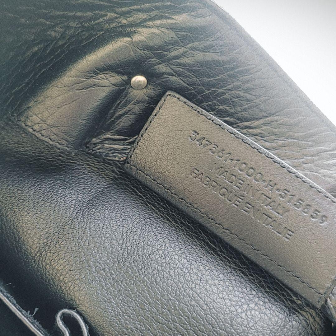 BALENCIAGA ブラック ダブルポケット レザー ショルダーバッグ - メルカリ