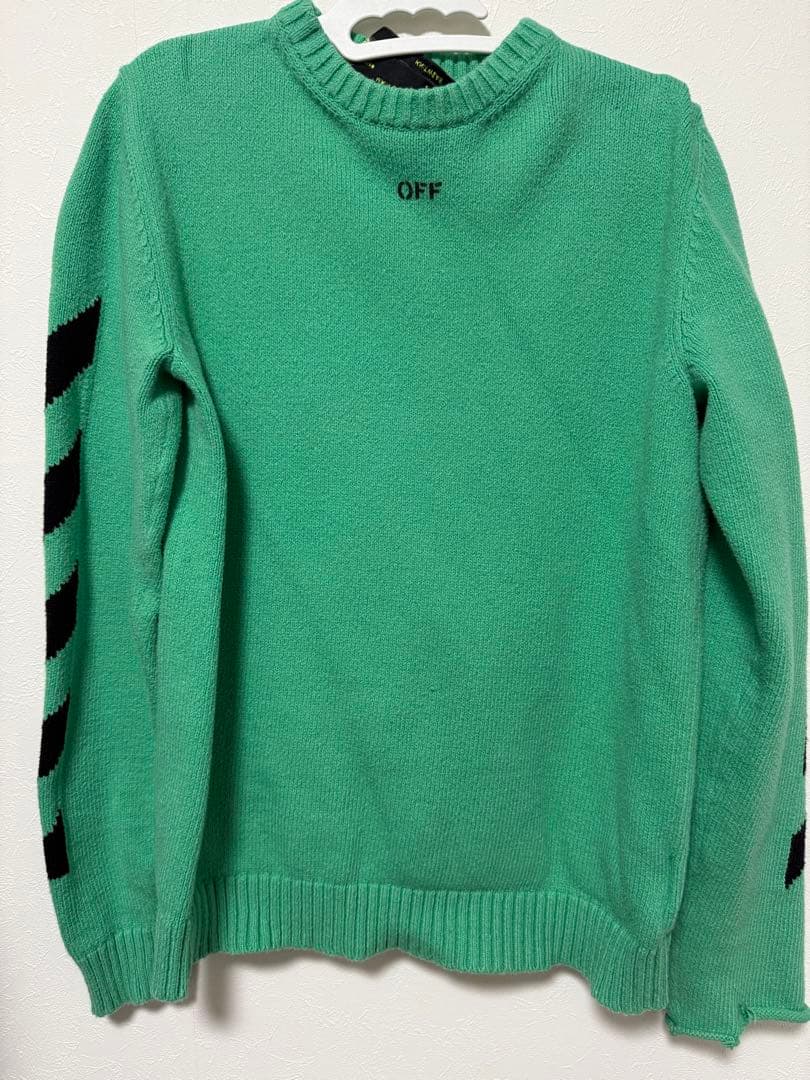 Off-White 】モヘア ニットセーター グリーン Mサイズ