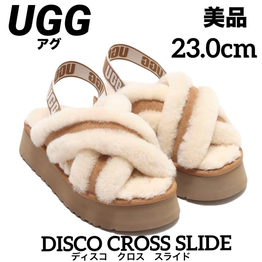 【美品】UGG アグW DISCO CROSS SLIDE サンダル 23cm 25cc005-52525-03b.jpg