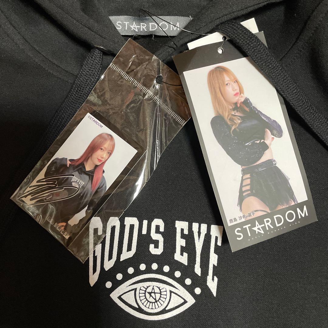 L スターダム 鹿島沙希 複製サイン入ステッカー ゴッズアイ パーカ、他
