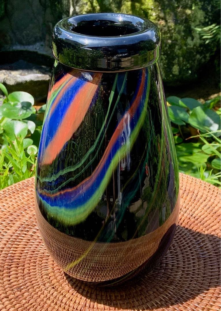 1980´S ミッソーニ ムラーノ製 ガラス ストライプ デザイン 花瓶の通販