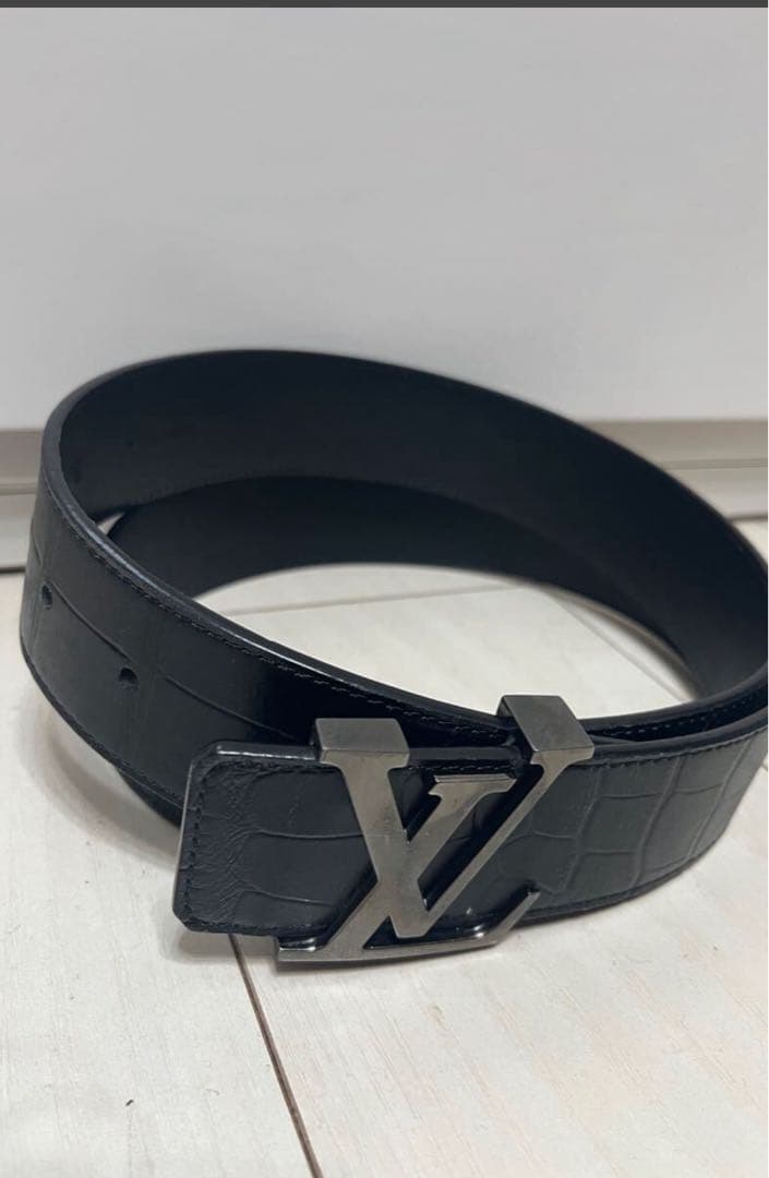 Louis Vuitton クロコダイルベルト 黒 - メルカリ