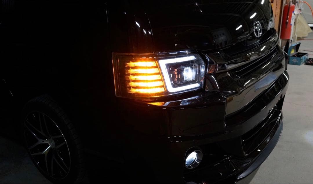 コプラス200ハイエース4/5/6/7/8型現行ヘッドライトブラック - メルカリ