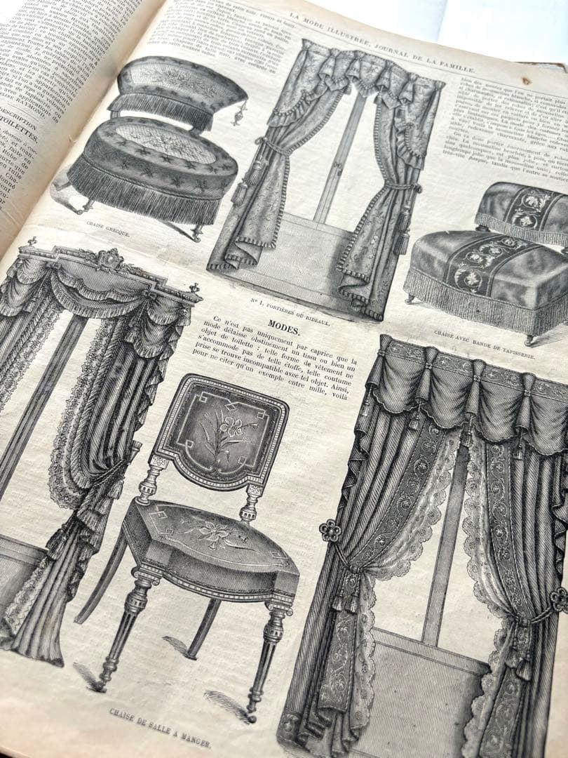 専用 フランス アンティーク ファッション雑誌 1869年 年鑑本 モード