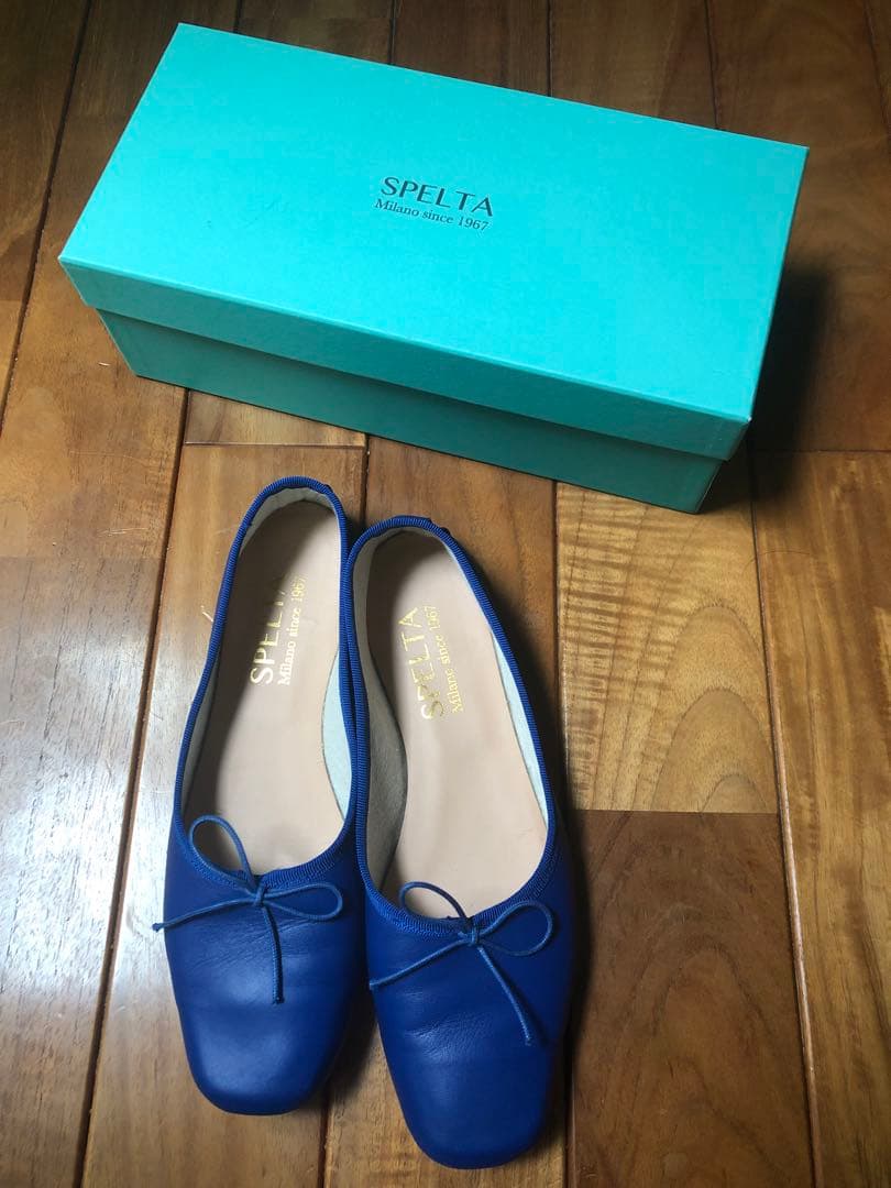 SPELTAバレエシューズ　ブルー 春もの一番の【SPELTA】きれい色♡ブルーサテンバレエシューズ | LEE