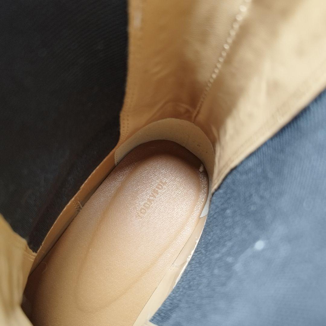 美品 TODAYFUL 厚底サイドゴアブーツ ブラック レザー 24.5cm