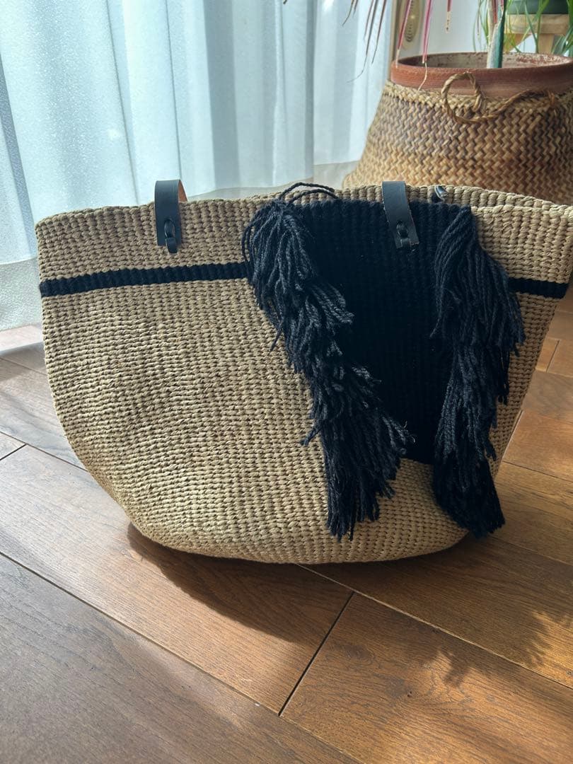 【mifuko】フリンジ付きかごバッグ《美品》