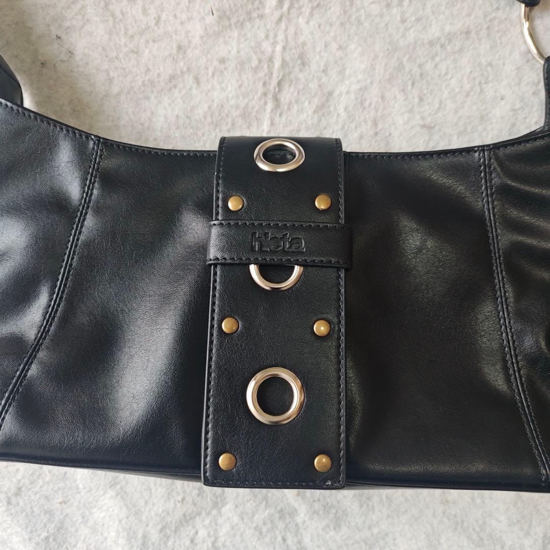 hieta レザー ショルダーバッグ ブラック