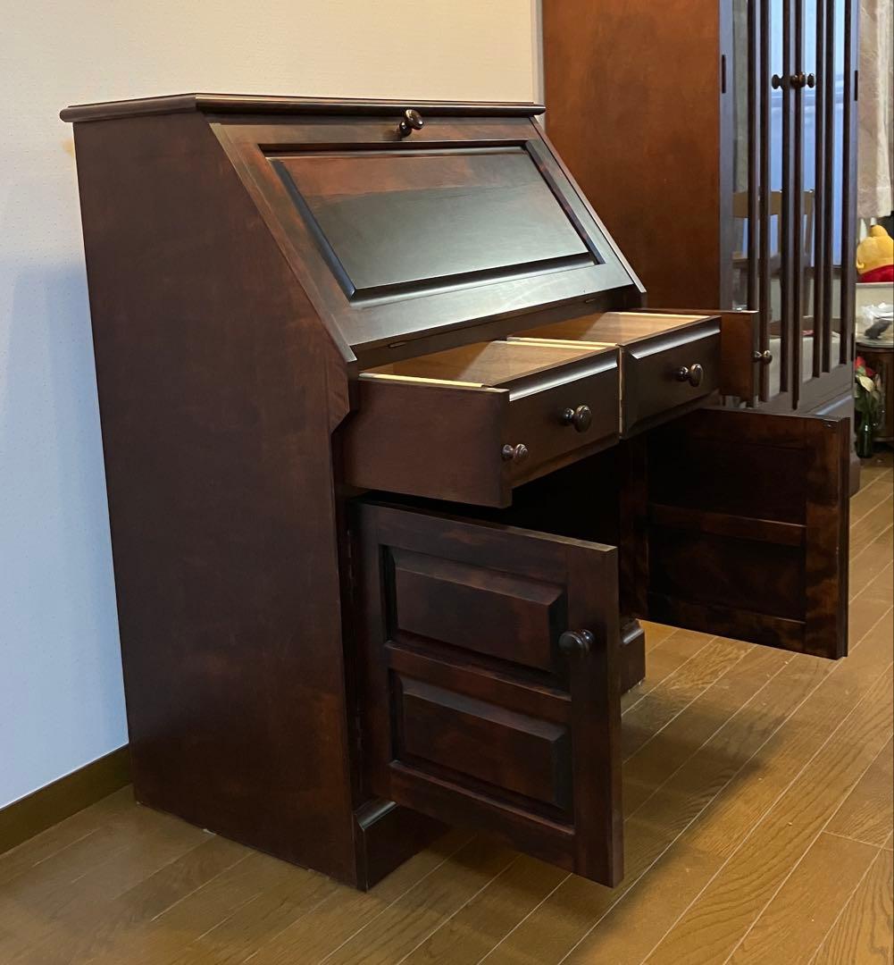 美品 ライティングビューロー、北海道民芸家具、ダークブラウン - メルカリ