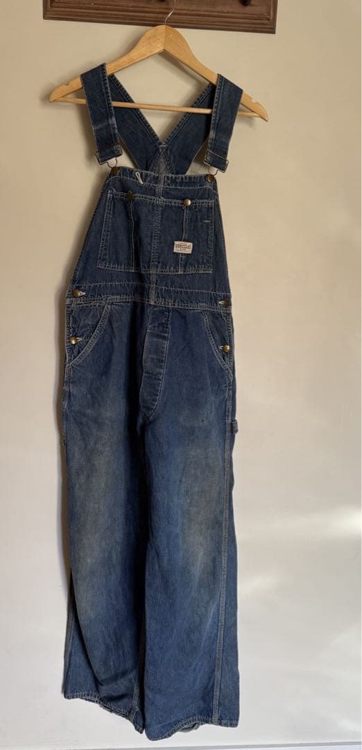 【50s ヘラクレス　デニムオーバーオール　ヴィンテージ】 40's 50's HERCULES ヘラクレス デニムオーバーオール ジッパーフライ