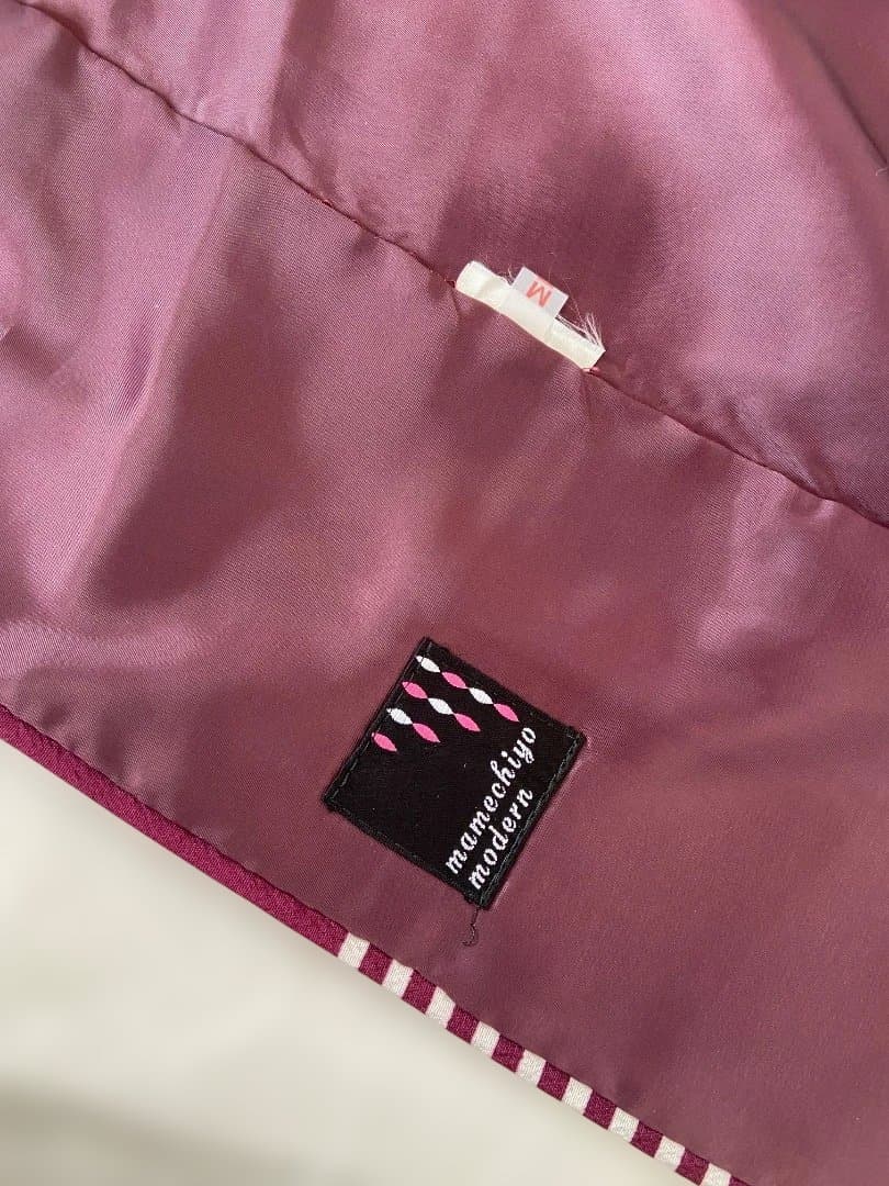 豆千代モダン 紫 ストライプ 小紋 着物 - メルカリ