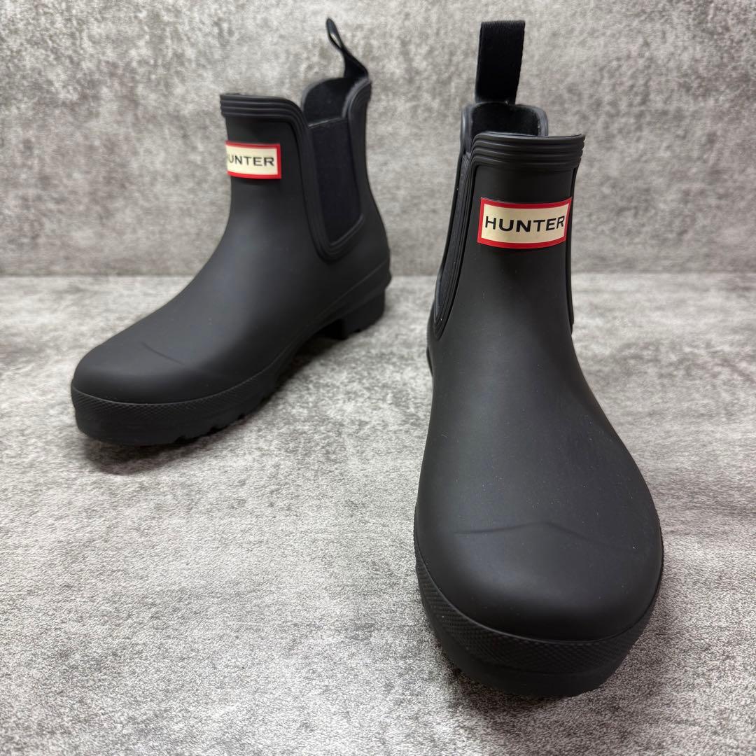 未使用】HUNTER サイドゴア チェルシー レイン ブーツ ブラック 24