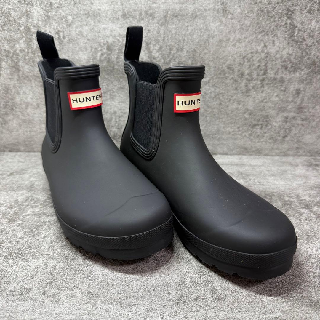 未使用】HUNTER サイドゴア チェルシー レイン ブーツ ブラック 24