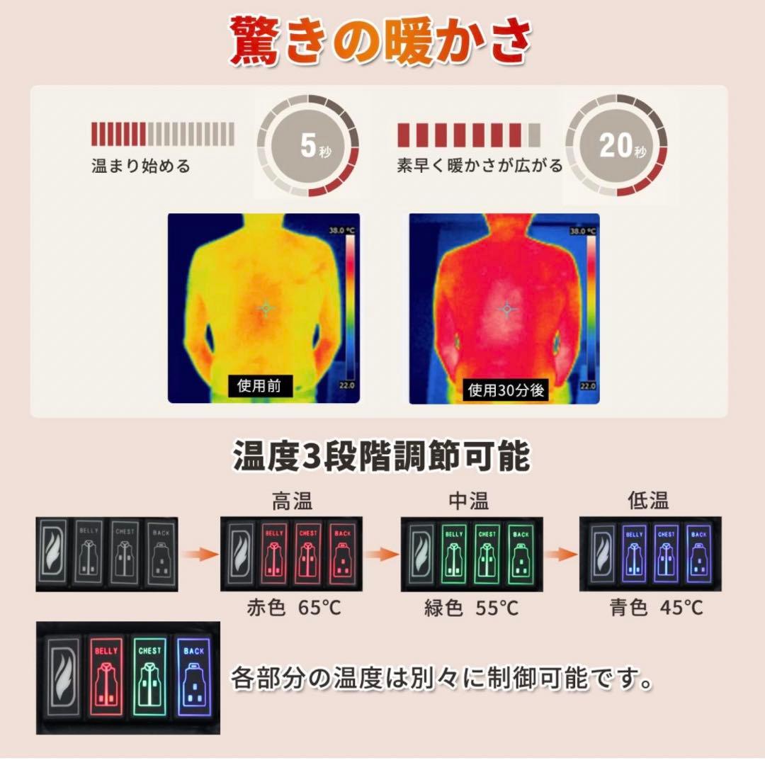 ✨残り1点✨ 7.4V 極寒モード メンズ 電熱ベスト 8枚ヒーター内蔵
