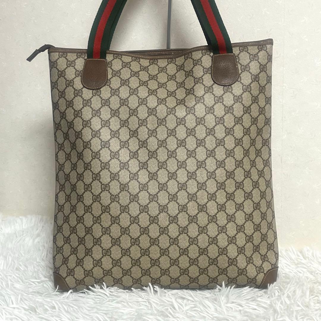 美品】オールドグッチ シェリーライン GGスプリーム トートバッグ
