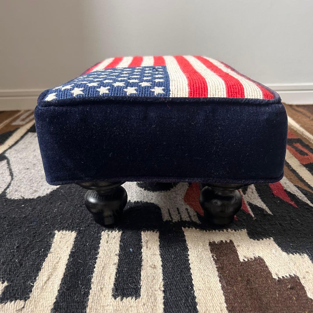 激レア 美品】ジョナサンアドラー オットマン 星条旗 ロゴ刺繍 木彫足