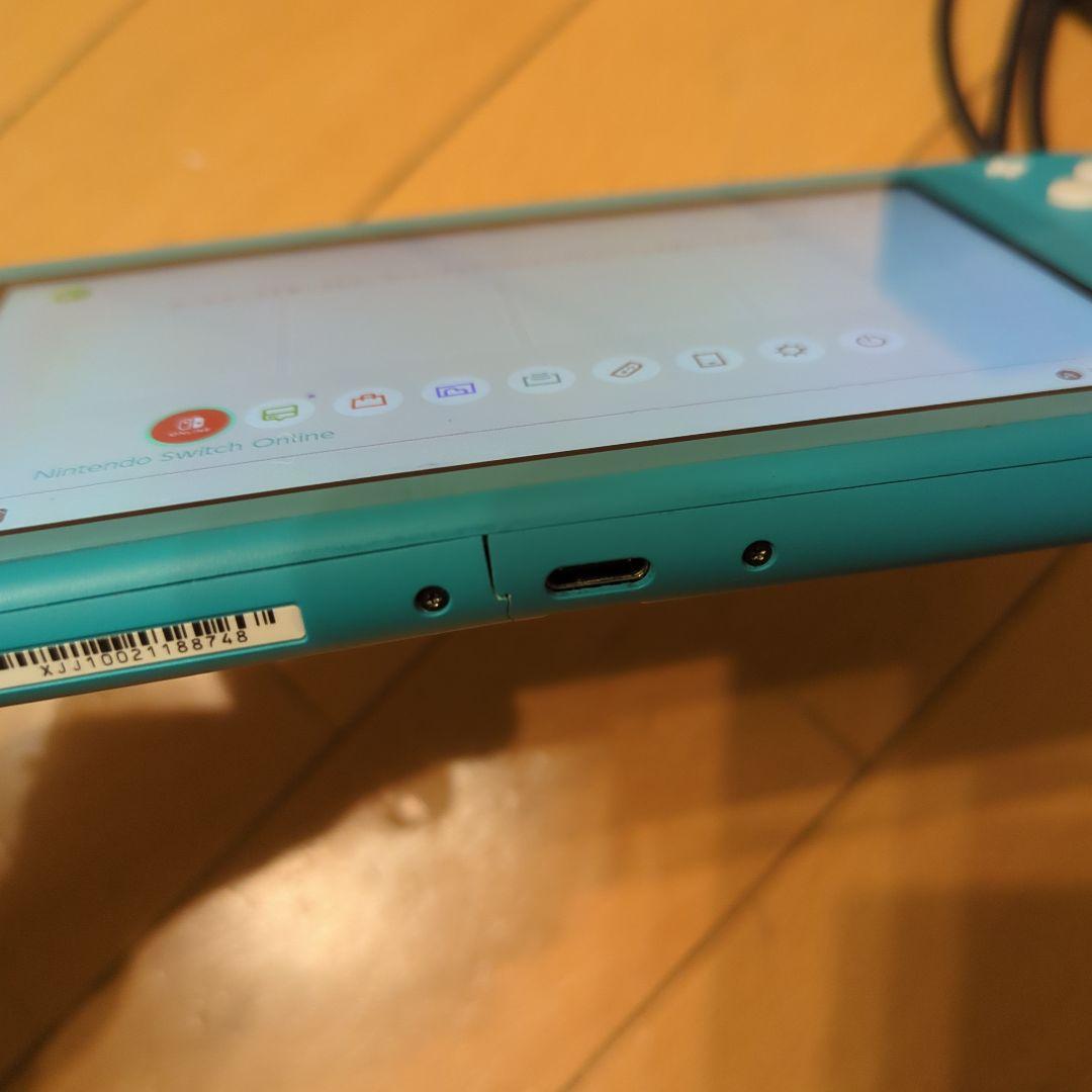 Switch lite キズあり ターコイズ 充電器 32GBメモリカード - Nintendo