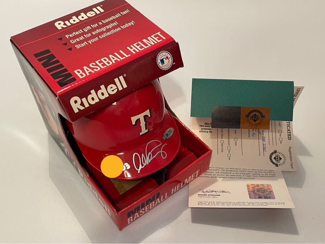 アレックス ロドリゲス 直筆サイン入りミニ・ヘルメット UDA証明書103
