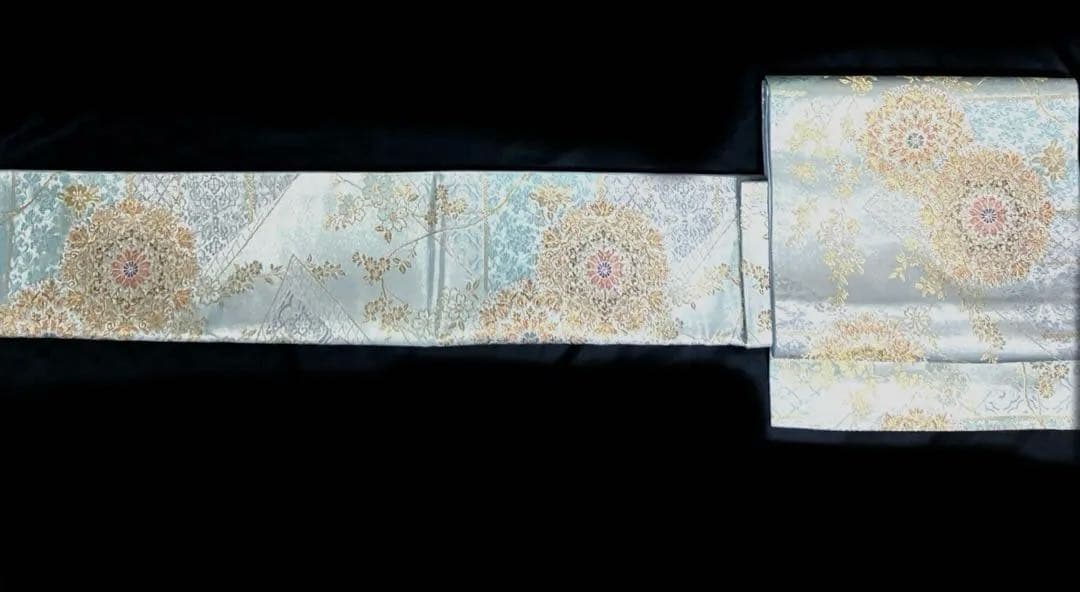 袋帯 ワンタッチ作り帯 マジックテープ 二重太鼓 付け帯【吉祥華紋】正絹