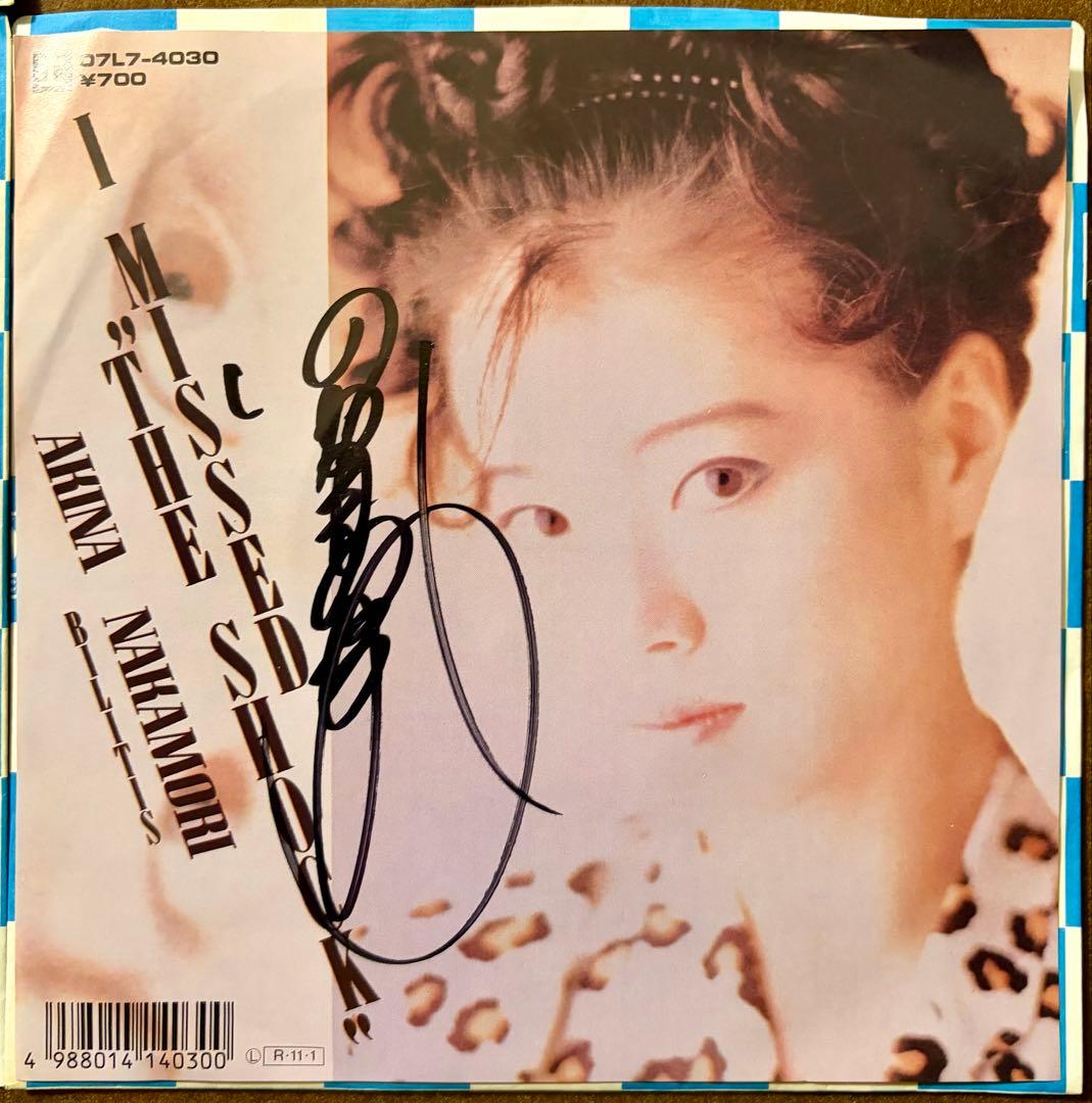 顔サイン付き直筆サイン付 中森明菜 シングル 少女A スローモーション