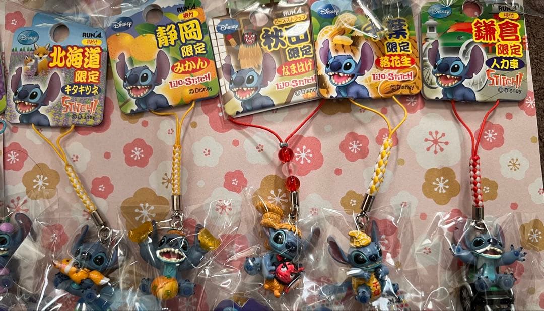 激レア◎ご当地スティッチ50個セット◎北海道限定等◎根付・ビーズ