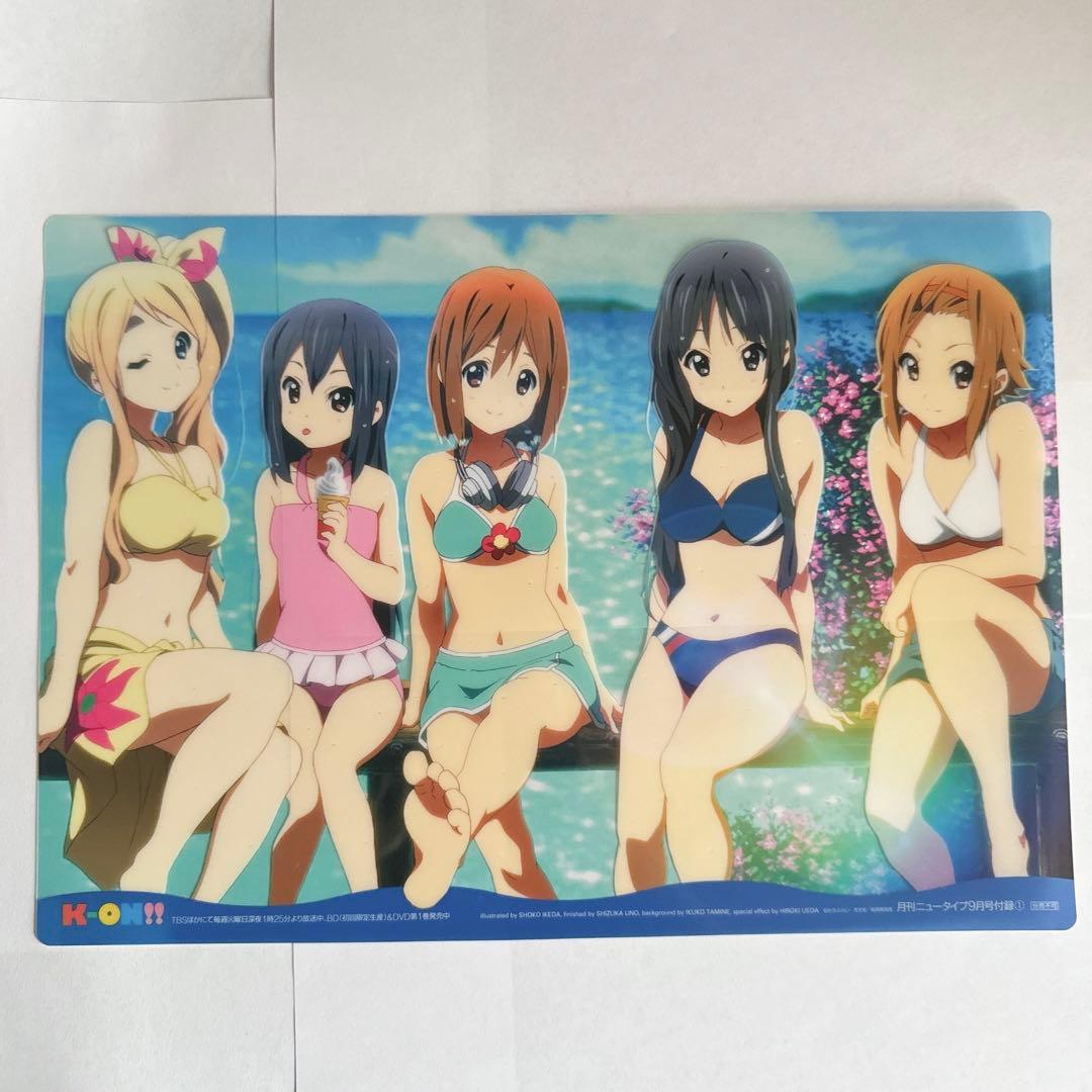 けいおん！ クリアポスター 水着 平沢唯 秋山澪 田井中律 琴吹紬 中野