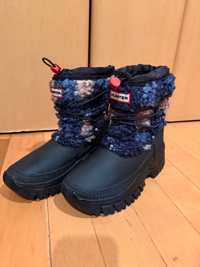 HUNTER ネイビー ブラック ブーツ UK5 中古・古着通販】HUNTER (ハンター) レインブーツ ブラック サイズ:UK5