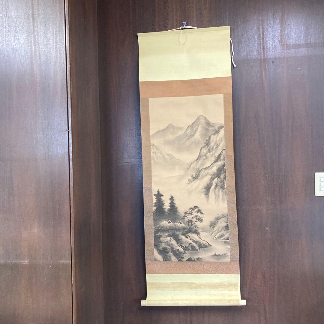 掛け軸 掛軸 軸装 日本画 墨彩画 水墨画 東洋美術 古美術 骨董 骨董