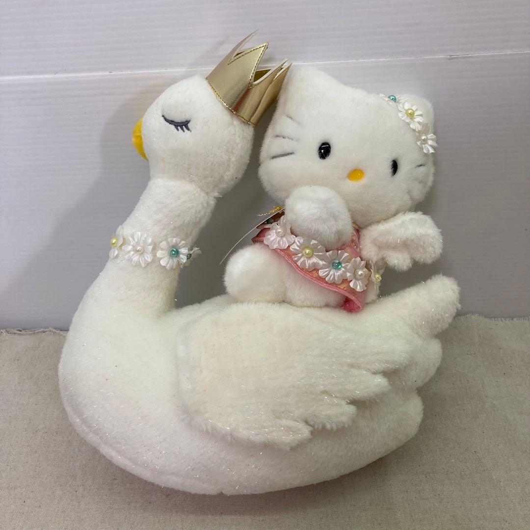 タグ付き】ハローキティ ぬいぐるみ M スワン 25周年 サンリオ Kitty