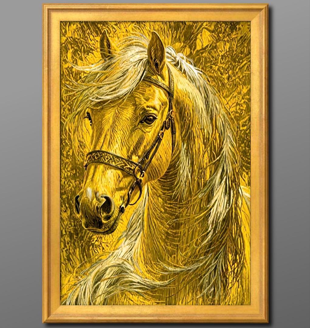 幸運を運ぶ開運の馬 額縁付き 吉祥グラフィックアート - メルカリ