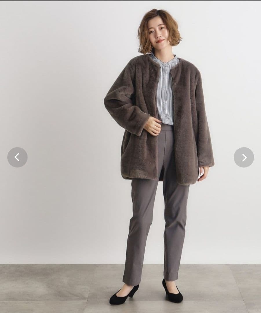 ネイビー 撥水 4way フェイクファーライナー ロング マンパ - メルカリ