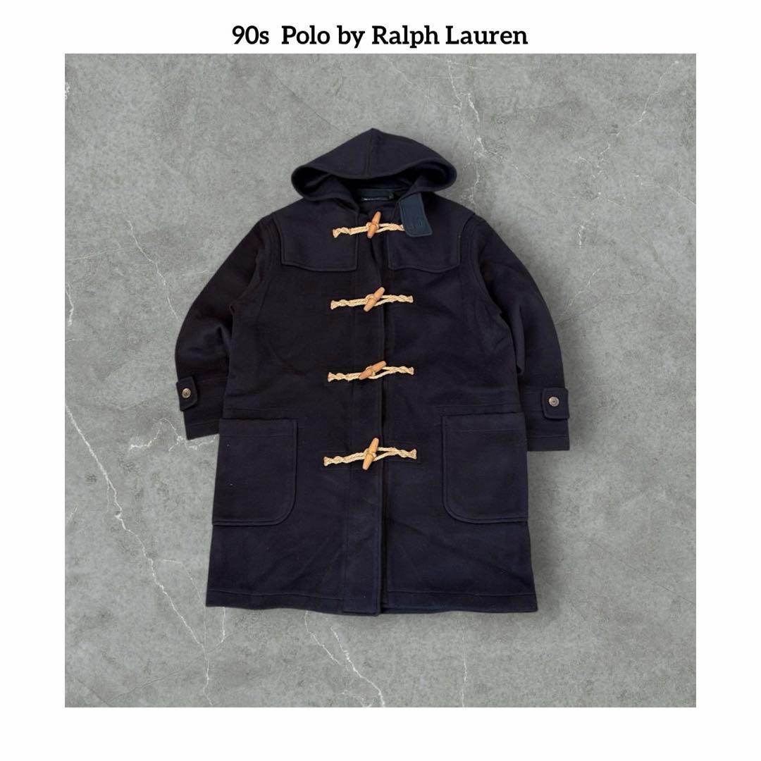☆ 90s USA製 ポロ ラルフローレン ウール100% ダッフルコート L