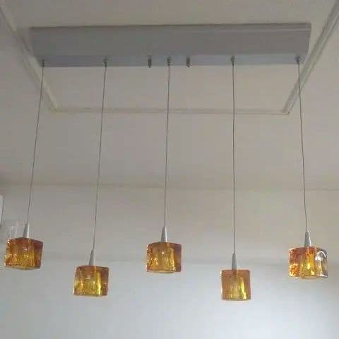 キシマ ガラスキューブ ペンダントライト 5灯 - メルカリ