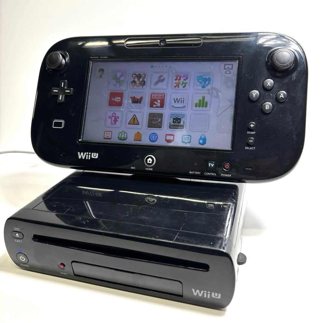 ド*ア様 任天堂 WiiU ブラック 本体 - メルカリ
