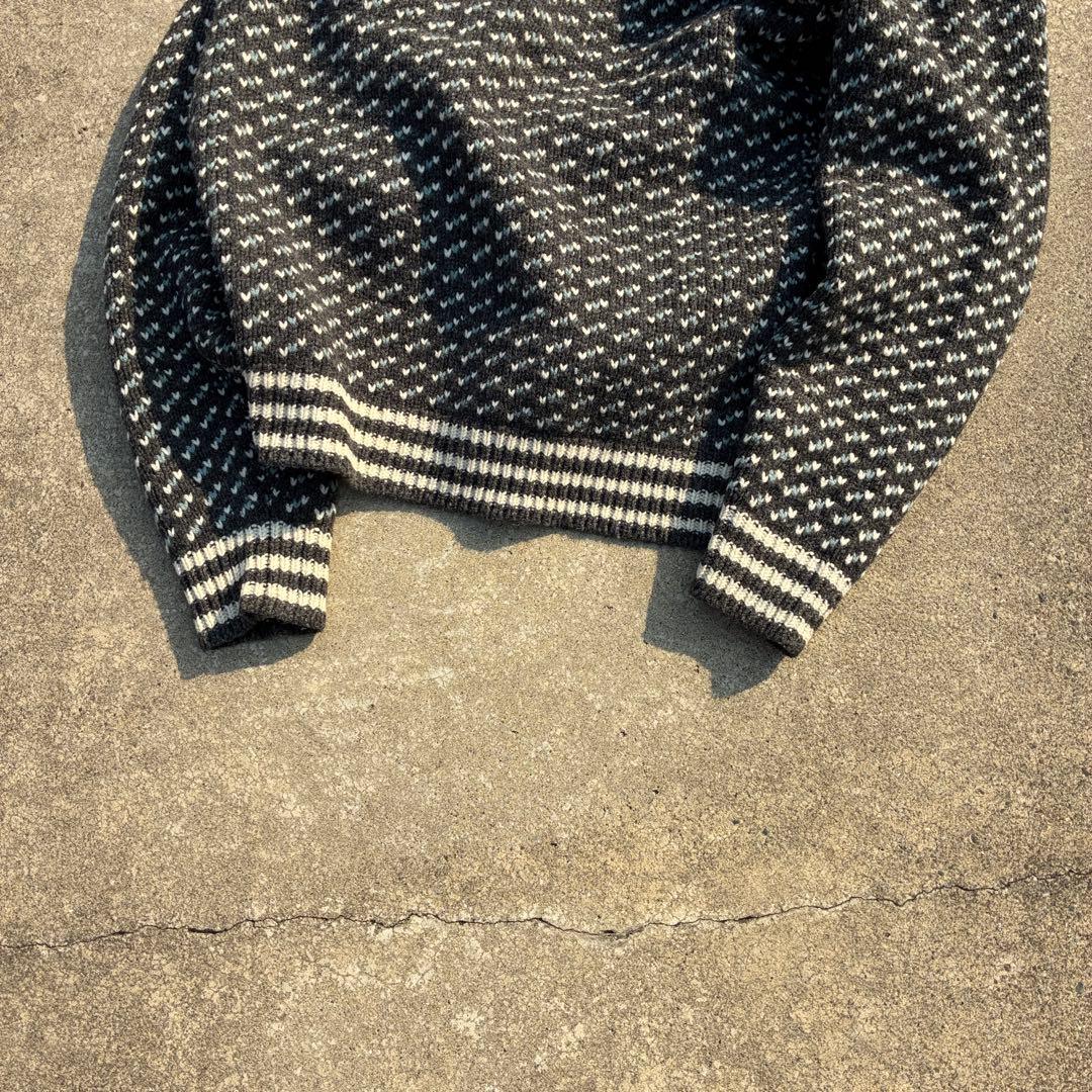 トップス 00s L.L.BEAN birds eye gray color knit