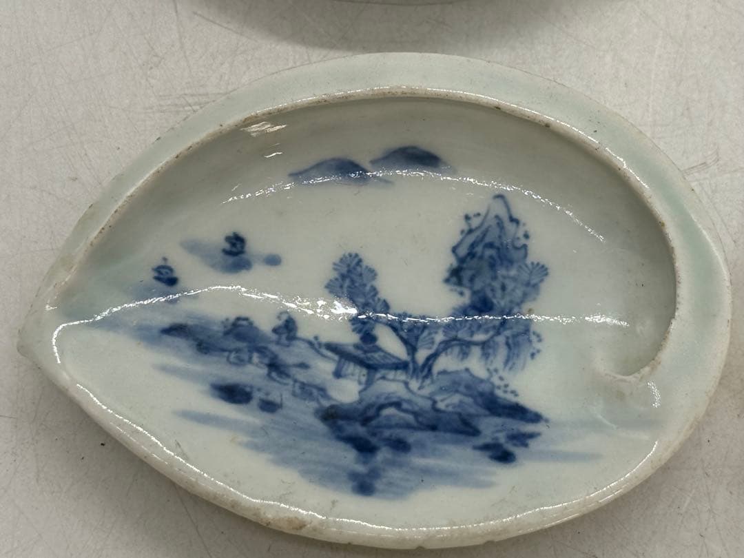 江戸 古伊万里 染付 鮑形山水人物紋小皿6点 送料込み260130 - メルカリ